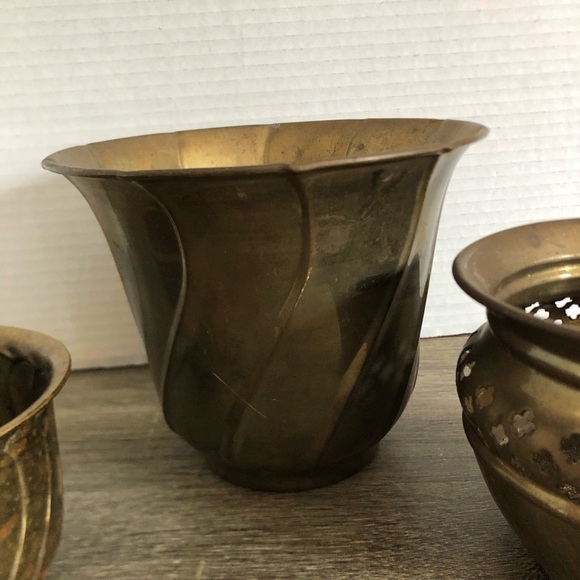 Vtg Solid Brass Indoor Planters - Picture 5 of 16